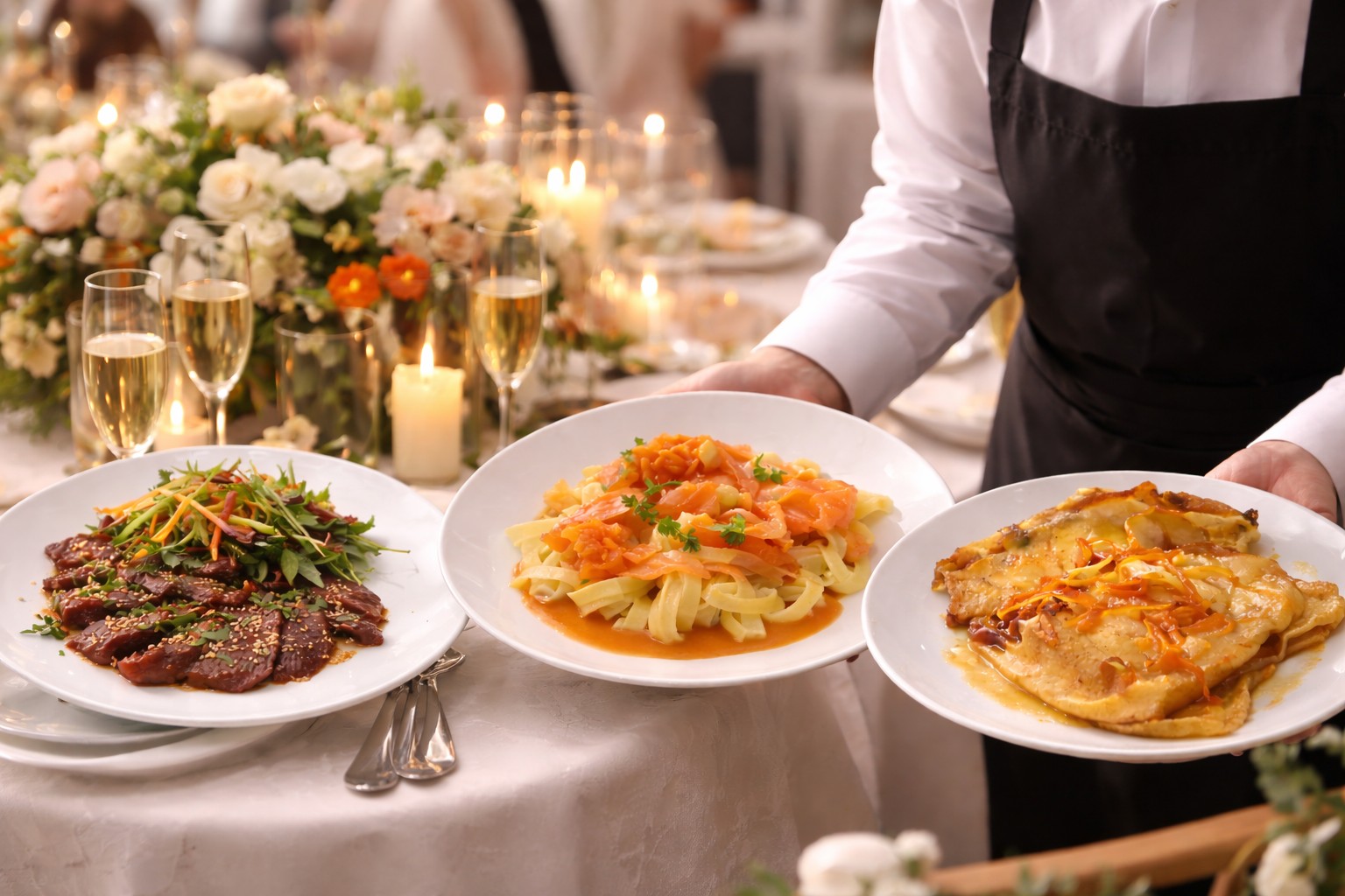 Repas exquis lors dun mariage